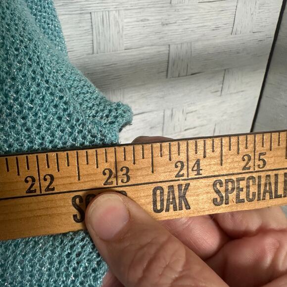 Chico’s women’s summer loose weave sweater, teal feminine coastal grandma beach - Picture 8 of 10